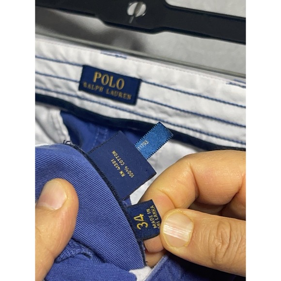 Polo Ralph Lauren Shorts Men 34 Blue Cargo Heavyweight Outdoor Hiking Twill Camp - Picture 8 of 9